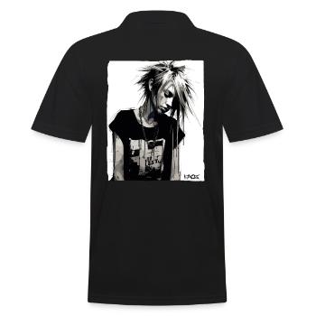 Punk Girl - Men's Polo Shirt - black - Back - Kai (181cm)