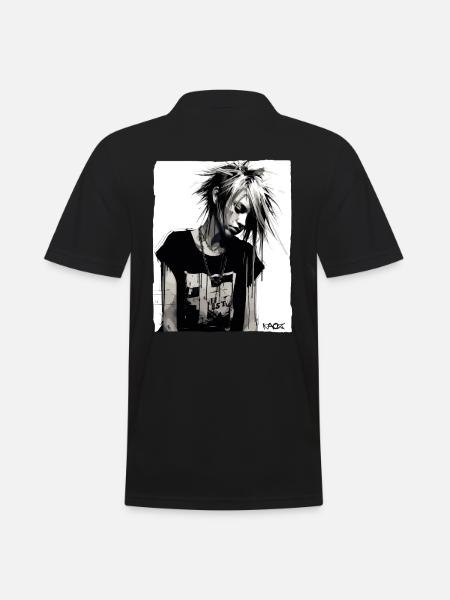 Punk Mädchen - Männer Poloshirt - Schwarz