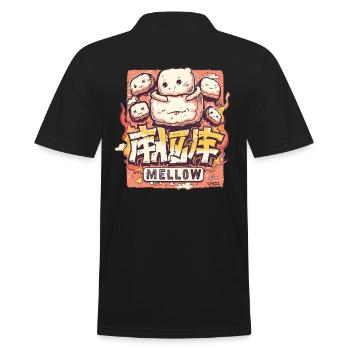 Sanfte Marshmallows im Kawaii-Stil - Männer Poloshirt - Schwarz - Hinten - Kai (181cm)