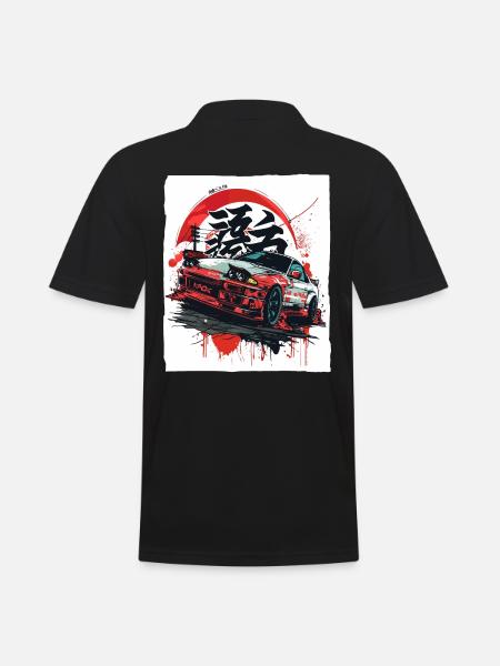 Street racing with Japanese JDM cars of the 90s - Men's Polo Shirt - black