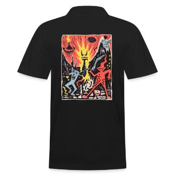 Lustig wie eine Party, Dämonen in der Hölle - Männer Poloshirt - Schwarz - Hinten - Kai (181cm)