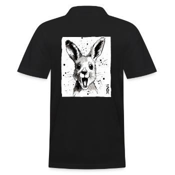 Ink and Kangaroo - Men's Polo Shirt - black - Back - Kai (181cm)