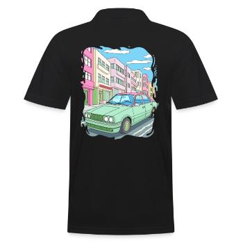 Candy Colored Road Cruiser Car - Men's Polo Shirt - black - Back - Kai (181cm)
