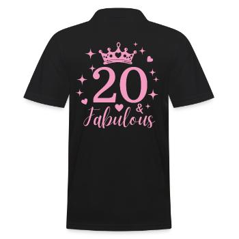 fabelhafte 20. 20. Geburtstag - Männer Poloshirt - Schwarz - Hinten - Kai (181cm)