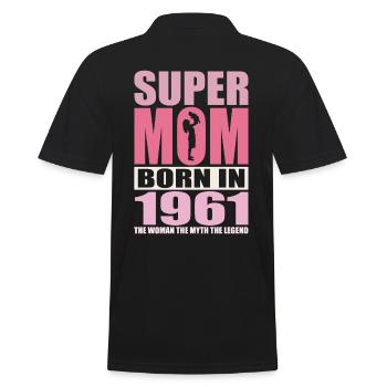 Mom's birthday 1961 | Super Mom - Men's Polo Shirt - black - Back - Kai (181cm)