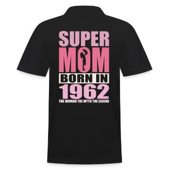 Mama Geburtstag 1962 | Super Mom - Männer Poloshirt - Schwarz - Hinten - Kai (181cm)