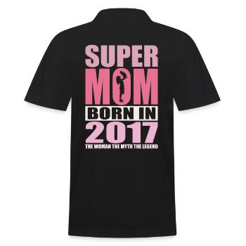 Anniversaire de maman 2017 | Super Maman - Polo Homme - noir - Dos - Kai (181cm)