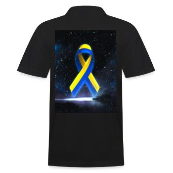 Ukraine Peace Loop - Men's Polo Shirt - black - Back - Kai (181cm)
