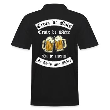 crois de bois croix de bière | cadeau beauf - Polo Homme - noir - Dos - Kai (181cm)
