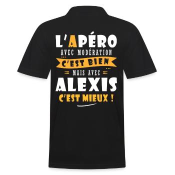 Alexis Cadeau Humour personnalisé cadeau alexis - Polo Homme - noir - Dos - Kai (181cm)