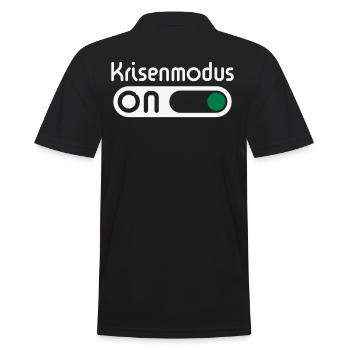 Krisenmodus On (Neg) - Männer Poloshirt - Schwarz - Hinten - Kai (181cm)