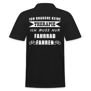 Fahrrad fahren Therapie - Männer Poloshirt - Schwarz - Hinten - Kai (181cm)
