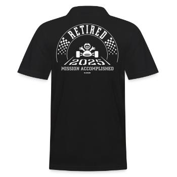 Retired 2025 – Mission Accomplished (Retiree / W) - Men's Polo Shirt - black - Back - Kai (181cm)