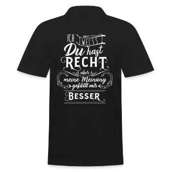 Meinung - Männer Poloshirt - Schwarz - Hinten - Kai (181cm)