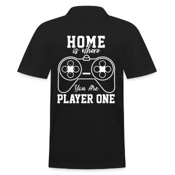 Home is where you are player one - Men's Polo Shirt - black - Back - Kai (181cm)
