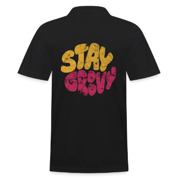Stay Groovy - Men's Polo Shirt - black - Back - Kai (181cm)