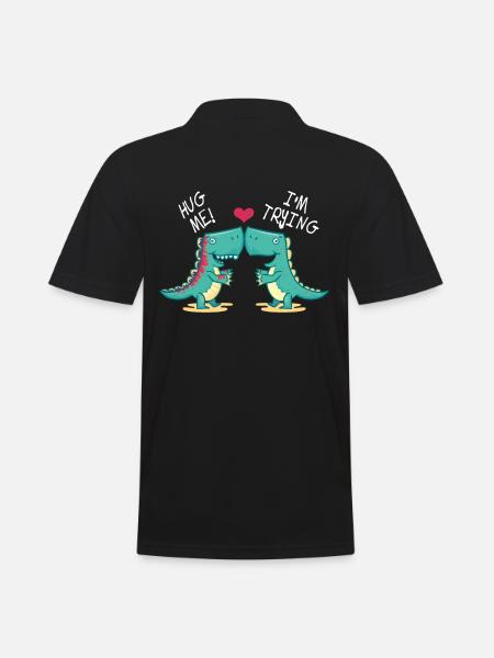 Dino Hug - Men's Polo Shirt - black