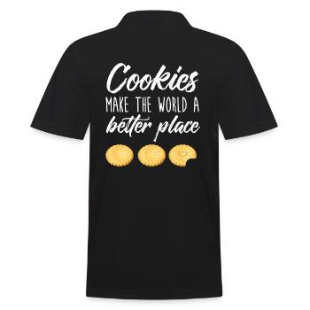 Cookies make the world a better place - Men's Polo Shirt - black - Back - Kai (181cm)