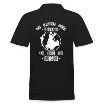 Ich Brauche keine Therapie ich muss nur Tanzen - Männer Poloshirt - Schwarz - Hinten - Kai (181cm)