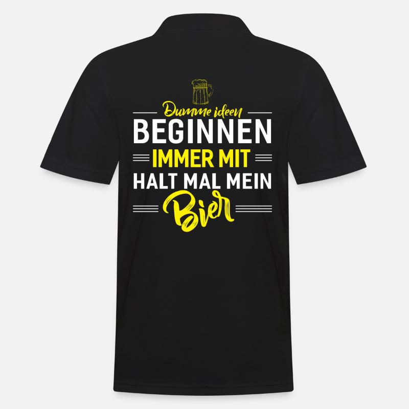 Halt Mal Mein Bier - Männer Poloshirt - Schwarz