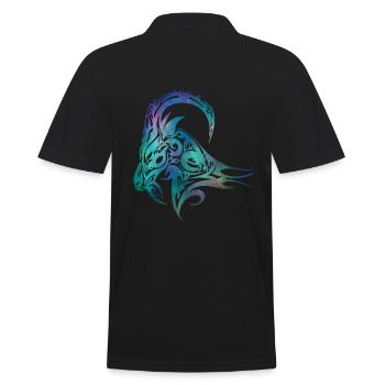 Aries zodiac sign ram with horns - Men's Polo Shirt - black - Back - Kai (181cm)