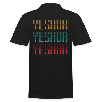 Jesus - Yeshua - Men's Polo Shirt - black - Back - Kai (181cm)