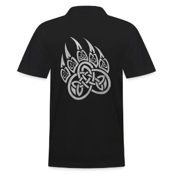 Berserker Rune Bären Tatze Wikinger Design - Männer Poloshirt - Schwarz - Hinten - Kai (181cm)