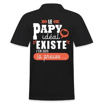 Cadeau papy idéal fête papi T shirt papy cadeau - Polo Homme - noir - Dos - Kai (181cm)