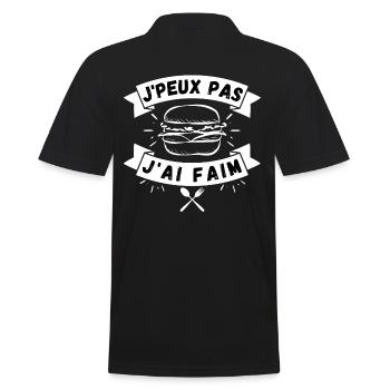 je peux pas j ai faim - Polo Homme - noir - Dos - Kai (181cm)