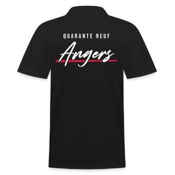Angers 49 Frankreich Kennzeichen - Männer Poloshirt - Schwarz - Hinten - Kai (181cm)