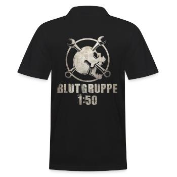Blutgruppe 1:50 - DDR 2 Takt Power - Männer Poloshirt - Schwarz - Hinten - Kai (181cm)