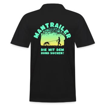 Mantrailer - die mit dem Hund suchen Jagdhund F - Männer Poloshirt - Schwarz - Hinten - Kai (181cm)