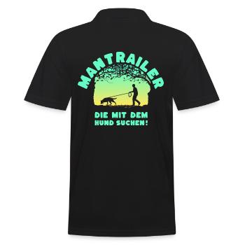 Mantrailer - die mit dem Hund suchen Mann Schäfer - Männer Poloshirt - Schwarz - Hinten - Kai (181cm)