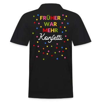Konfetti Früher war mehr Konfetti alles besser - Männer Poloshirt - Schwarz - Hinten - Kai (181cm)