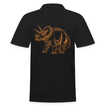 Triceratops - Men's Polo Shirt - black - Back - Kai (181cm)