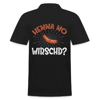 Henna no Wirschd? - Männer Poloshirt - Schwarz - Hinten - Kai (181cm)