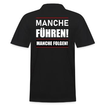 Manche führen manche folgen - Männer Poloshirt - Schwarz - Hinten - Kai (181cm)