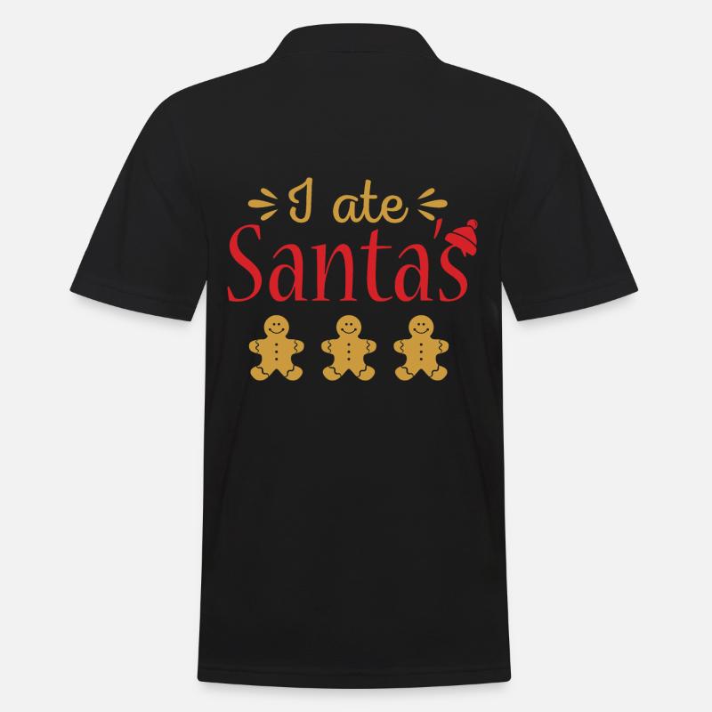 I ate Santa´s gingerbread - Männer Poloshirt - Schwarz