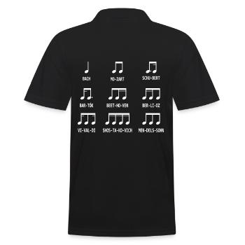 Musik Noten Komponisten - Männer Poloshirt - Schwarz - Hinten - Kai (181cm)