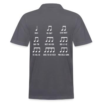 Music notes composer - Men's Polo Shirt - charcoal grey - Back - Nico (186cm)