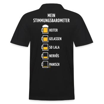 Mein Stimmungsbarometer (Bier / V1 / NEG) - Männer Poloshirt - Schwarz - Hinten - Kai (181cm)