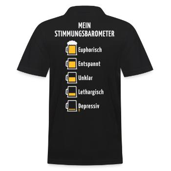 Mein Stimmungsbarometer (Bier / V2 / NEG) - Männer Poloshirt - Schwarz - Hinten - Kai (181cm)