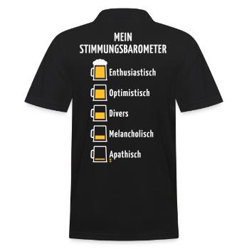 Mein Stimmungsbarometer (Bier / V3 / NEG) - Männer Poloshirt - Schwarz - Hinten - Kai (181cm)