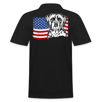 Boxer US Amérique Drapeau Chiens Chien Wilsigns - Polo Homme - noir - Dos - Kai (181cm)