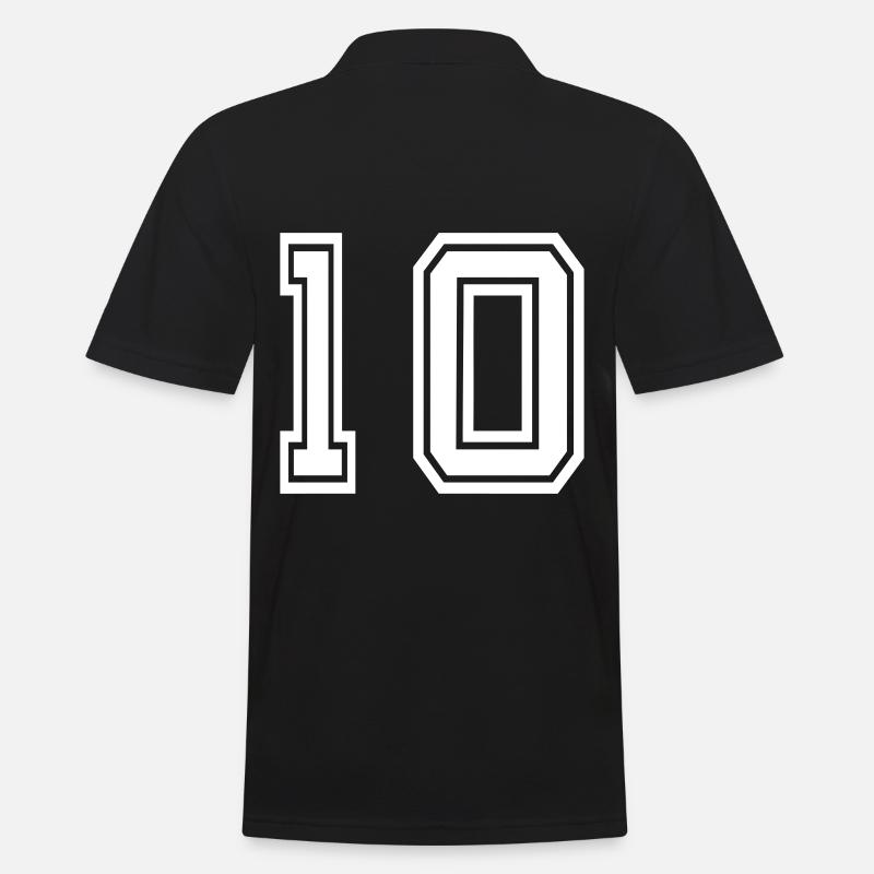 Zehn 10 Trikotnummer - Männer Poloshirt - Schwarz