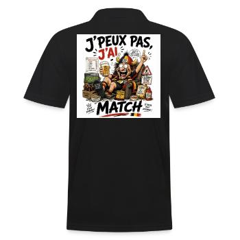 J'peux pas j'ai match - Polo Homme - noir - Dos - Kai (181cm)