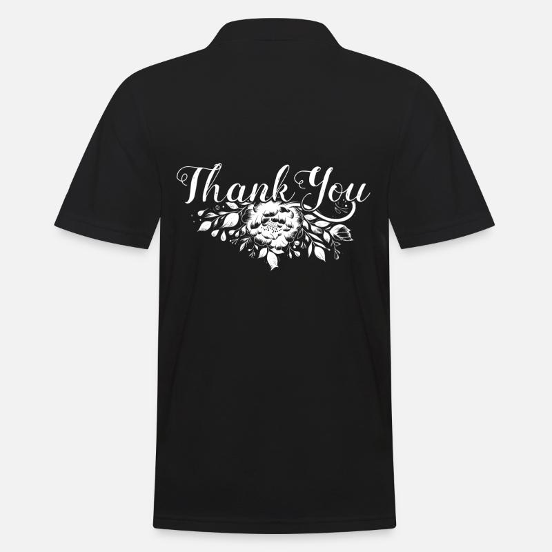 Thank you Danke - Männer Poloshirt - Schwarz