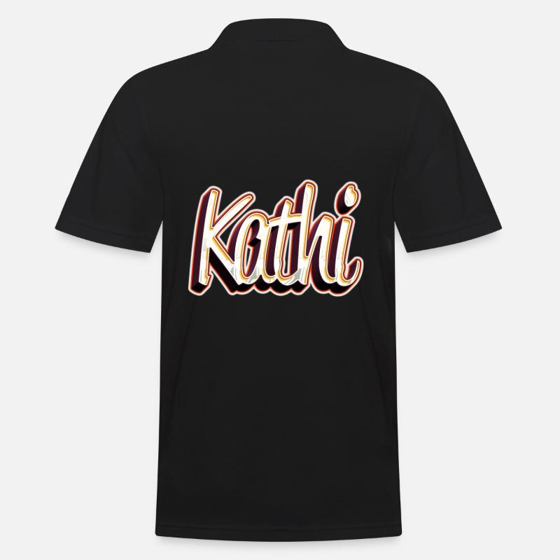 Kathi First Name Name Nickname Graffiti - Men's Polo Shirt - black