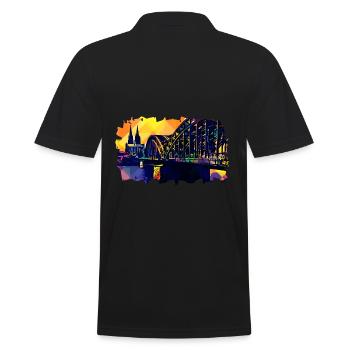 Vue de la cathédrale de Cologne Popart - Polo Homme - noir - Dos - Kai (181cm)