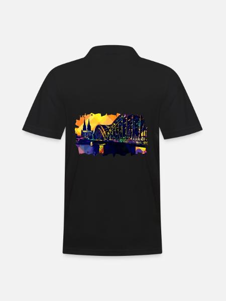 Cologne Popart cathedral view - Men's Polo Shirt - black
